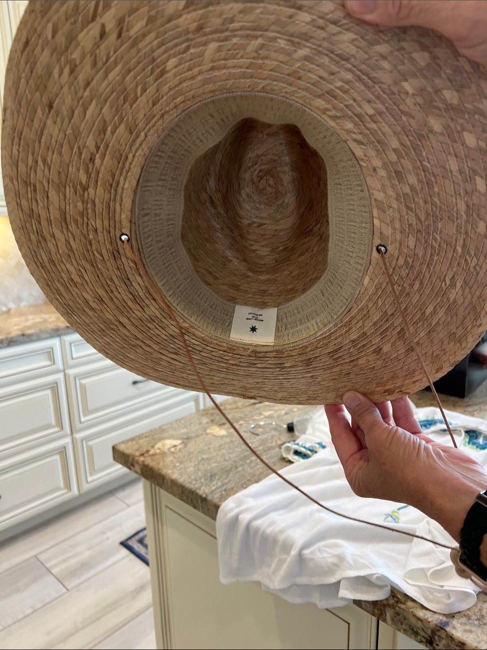Chandon Natural Straw Fedora Hat with White Band - Picture 4 of 5